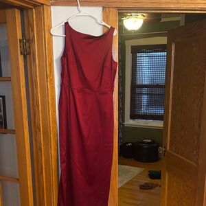 Abercrombie & Fitch One Shoulder Red Midi Dress